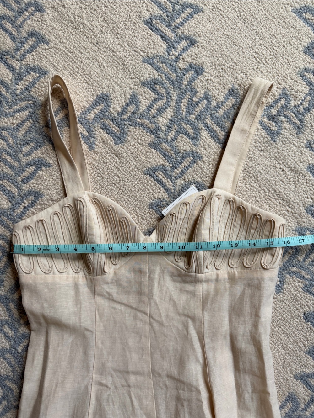 NWT Antonio Melani x Style by Simkins Page Soutache Linen Blend Sweetheart Dress - Picture 9 of 11